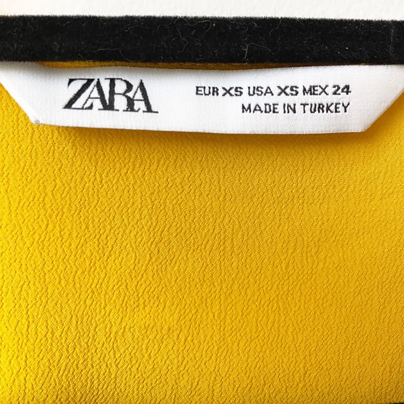 Zara v-neck yellow blouse size xs - Picture 10 of 10